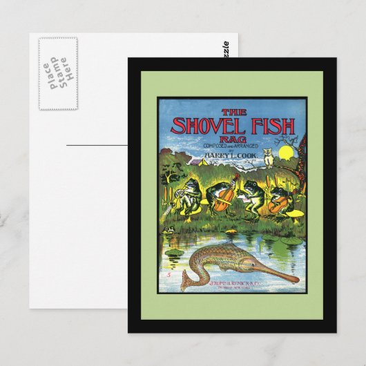 Frösche in Band Postkarte (Vorne/Hinten)