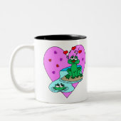 Frösche in der Liebe Zweifarbige Tasse (Links)