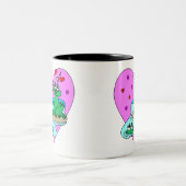 Frösche in der Liebe Zweifarbige Tasse (Mittel)