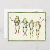 Frösche in einer Line Post Card Postkarte (Vorne/Hinten)