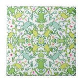 Frösche in jeder Ecke dieses schlanken Musters Fliese (Vorderseite)