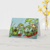 Frösche Karte (Gelbe Blume)