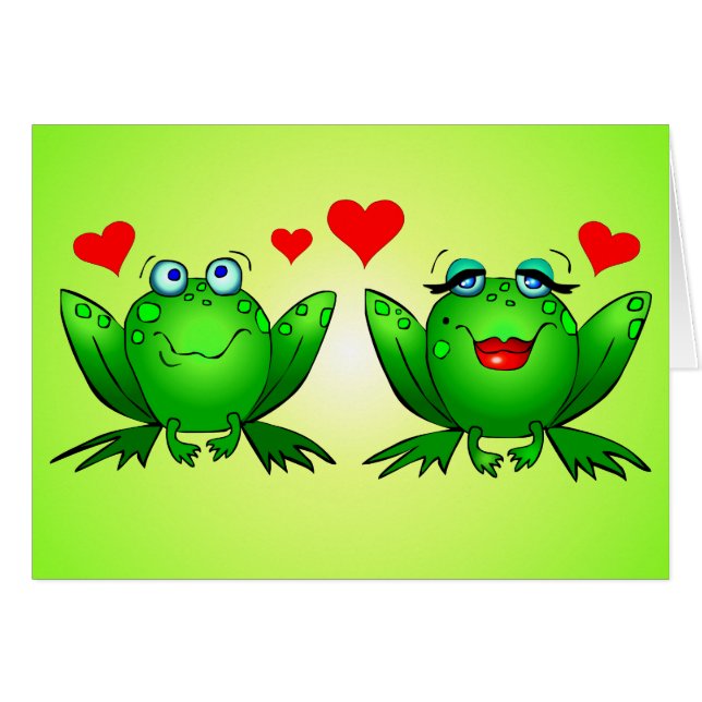 Frösche Liebe Cartoon hört grüne Leere (Vorderseite (Horizontal))