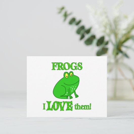 Frösche Liebe Postkarte (Stehend Vorderseite)