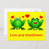 Frösche Liebe und Hoppelgelb Postkarte (Vorne/Hinten)