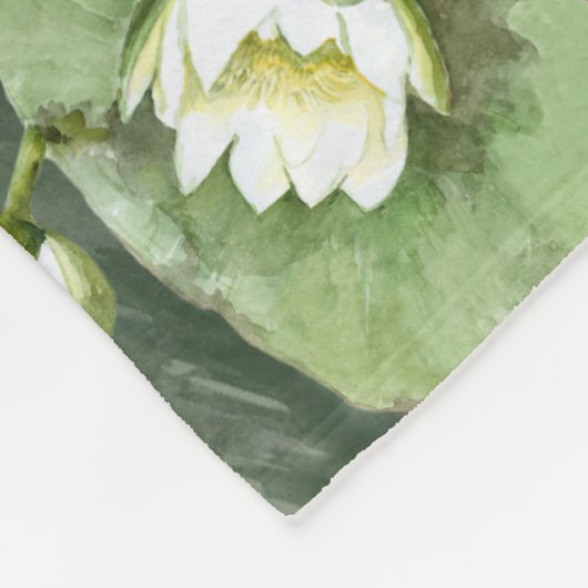 Frösche, Lilien, grün und weiß Fleecedecke (Ecke)