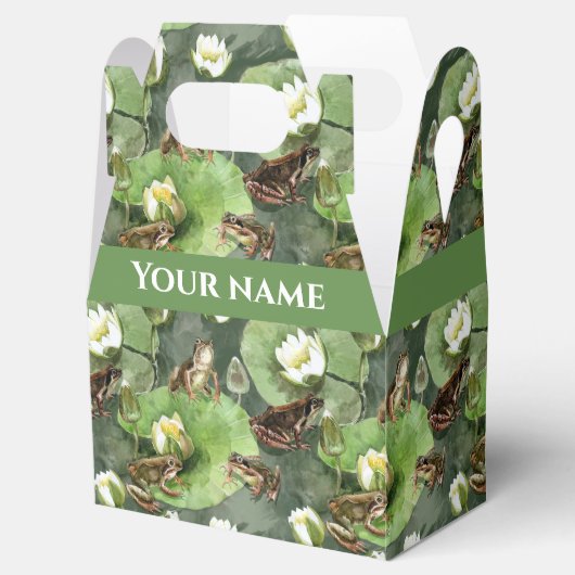 Frösche, Lilien, grün und weiß Geschenkschachtel (Geöffnet)