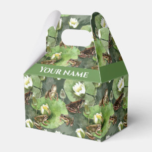 Frösche, Lilien, grün und weiß Geschenkschachtel