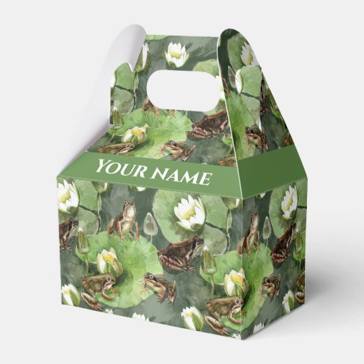 Frösche, Lilien, grün und weiß Geschenkschachtel (Vorderseite)