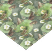 Frösche, Lilien, grün und weiß Tischdecke (Schrägansicht)