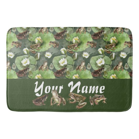 Frösche-Lilienmuster Badematte (Vorderseite)