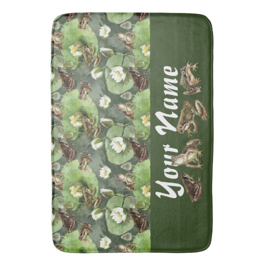 Frösche-Lilienmuster Badematte (Vorderseite Vertikal)