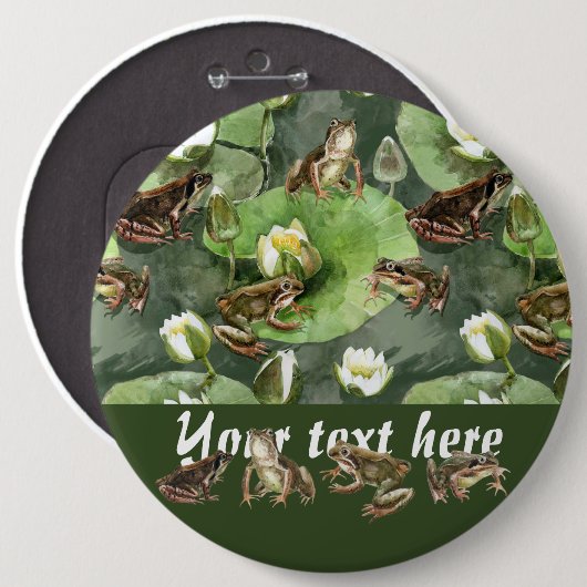 Frösche-Lilienmuster Button (Vorne & Hinten)