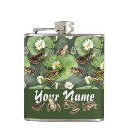 Frösche-Lilienmuster Flachmann