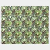 Frösche-Lilienmuster Fleecedecke (Vorderseite (Horizontal))