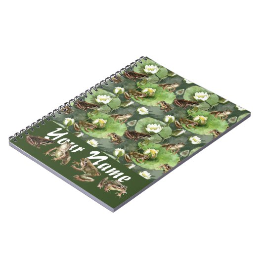 Frösche-Lilienmuster Notizblock (Linke Seite)