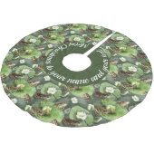 Frösche-Lilienmuster Polyester Weihnachtsbaumdecke (Schrägansicht)