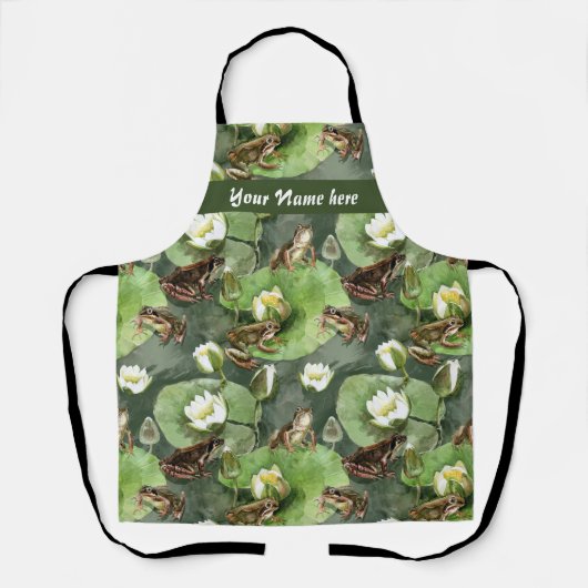 Frösche-Lilienmuster Schürze (Vorderseite)