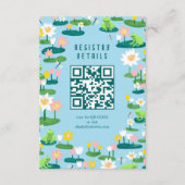 Frösche & Lilienpolster Niedliche CUSTOM QR CODE B Begleitkarte (Vorderseite)