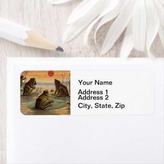 Frösche Lily Pads Moon Illustration (Insitu)