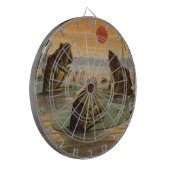 Frösche Lily Pads Moon Illustration Dartscheibe (Vorderseite Links)