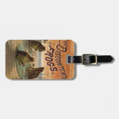 Frösche Lily Pads Moon Illustration Gepäckanhänger (Vorderseite horizontal)