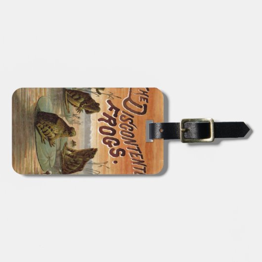 Frösche Lily Pads Moon Illustration Gepäckanhänger (Vorderseite horizontal)