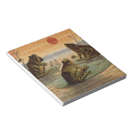 Frösche Lily Pads Moon Illustration Notizblock (angewinkelt)