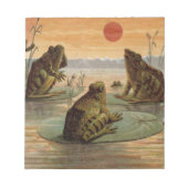 Frösche Lily Pads Moon Illustration Notizblock (Vorderseite)