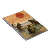 Frösche Lily Pads Moon Illustration Notizblock (Rechte Seite)