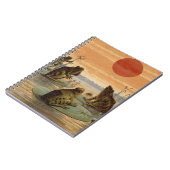 Frösche Lily Pads Moon Illustration Notizblock (Linke Seite)