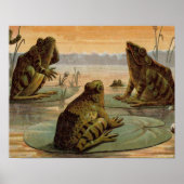 Frösche Lily Pads Moon Illustration Poster (Vorne)