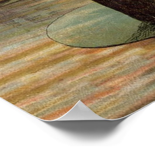 Frösche Lily Pads Moon Illustration Poster (Ecke)