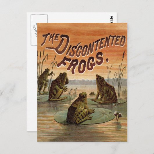 Frösche Lily Pads Moon Illustration Postkarte (Vorne/Hinten)