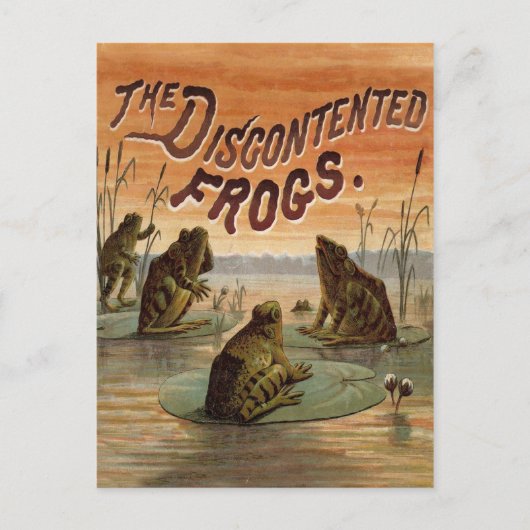 Frösche Lily Pads Moon Illustration Postkarte (Vorderseite)