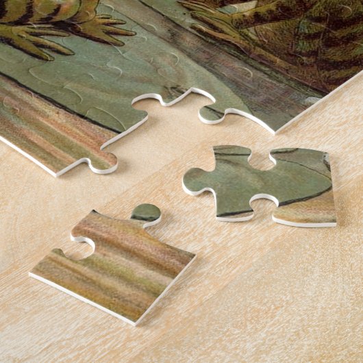 Frösche Lily Pads Moon Illustration Puzzle (Seite)