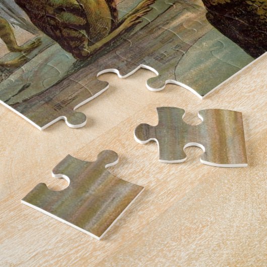 Frösche Lily Pads Moon Illustration Puzzle (Seite)