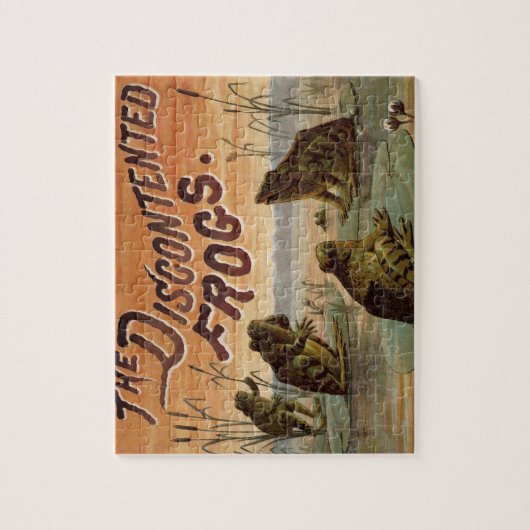 Frösche Lily Pads Moon Illustration Puzzle (Vertikal)