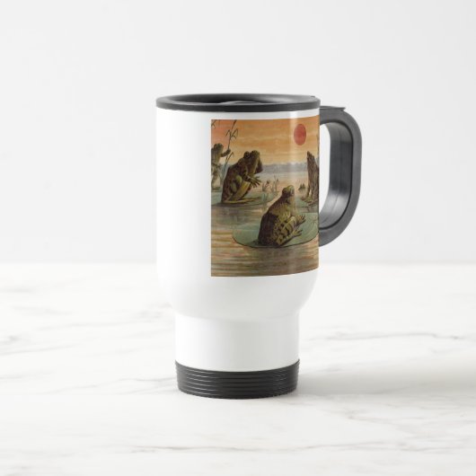 Frösche Lily Pads Moon Illustration Reisebecher (VorderseiteRechts)