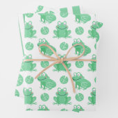 Frösche Lily Pads Packpapier Set 3 Geschenkpapier Set (Beispiel)