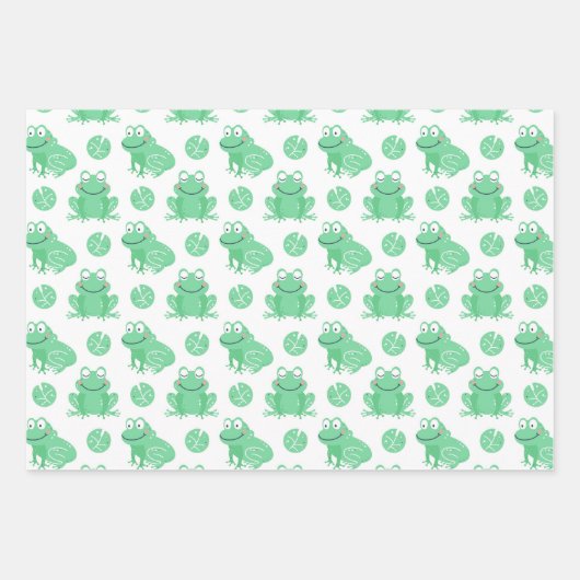 Frösche Lily Pads Packpapier Set 3 Geschenkpapier Set (Vorderseite)