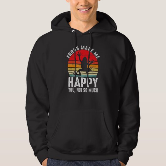 Frösche machen mich glücklich Funny Frog Amphibien Hoodie (Vorderseite)