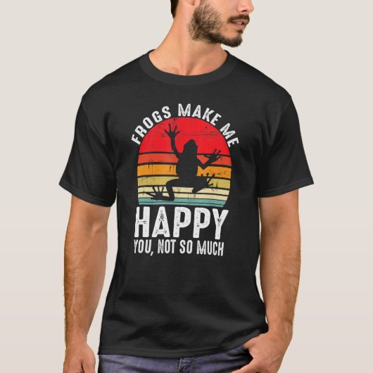 Frösche machen mich glücklich Funny Frog Amphibien T-Shirt (Vorderseite)