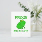 Frösche machen mich glücklich postkarte (Stehend Vorderseite)