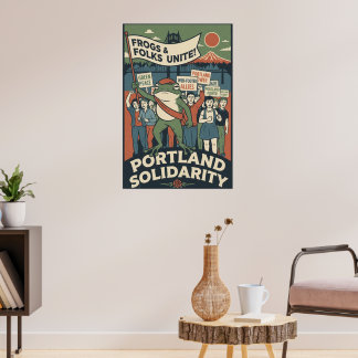 Frösche & Menschen vereint – Portland Solidaritäts Poster