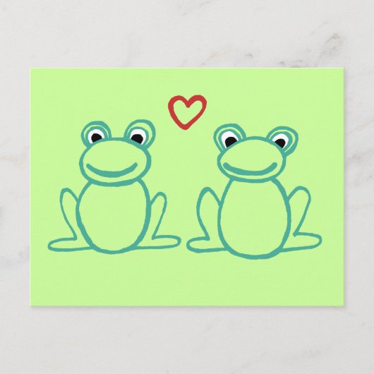 Frösche mit Herz Postkarte (Vorderseite)