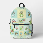 Frösche mit kleinen Hobbys Bedruckter Rucksack (Vorderseite)