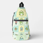 Frösche mit kleinen Hobbys Crossbody Bag (Vorderseite)