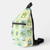 Frösche mit kleinen Hobbys Crossbody Bag (Rechte Ecke)