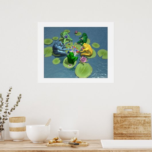 Frösche Poker Poster (Küche)
